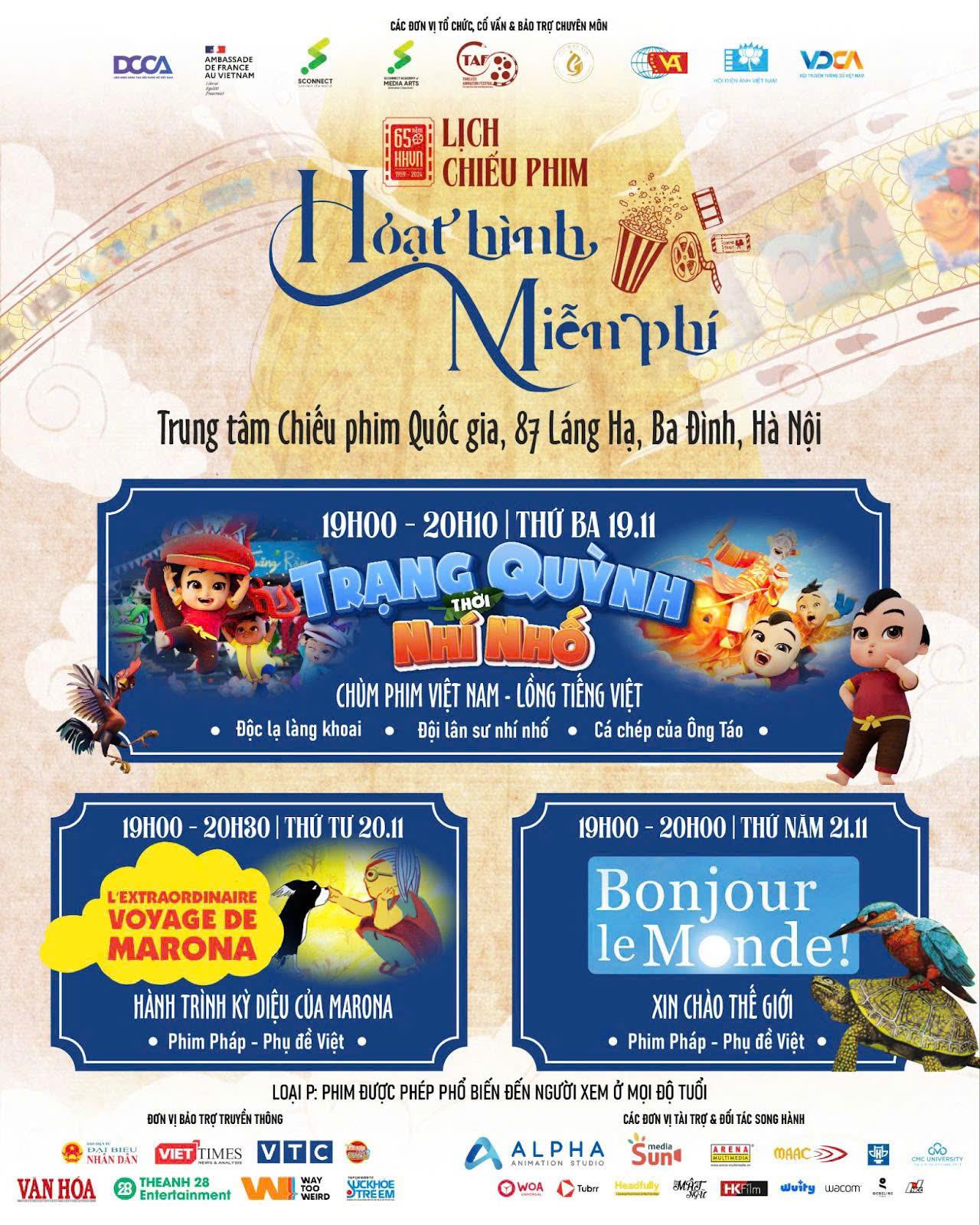 TUẦN LỄ CHIẾU PHIM HOẠT HÌNH MIỄN PHÍ 