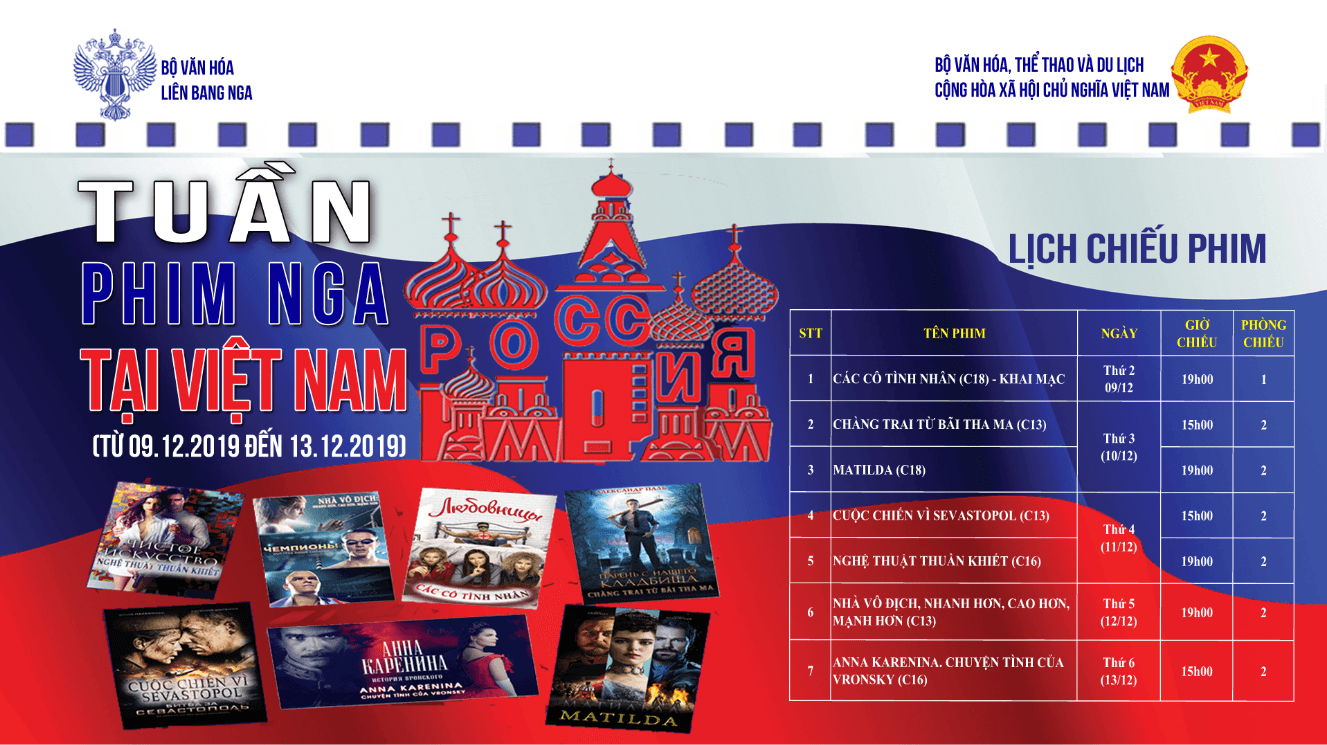 Tuần phim Nga tại Việt Nam (Từ 09/12/2019 đến 13/12/2019)
